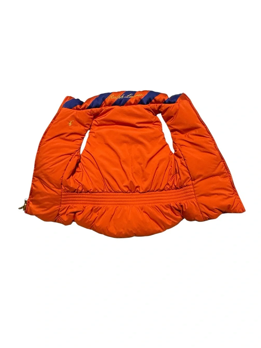 Ralph Lauren Girls Reversible Down Puffer Vest 4 Hot Pink Orange - Picture 3 of 5